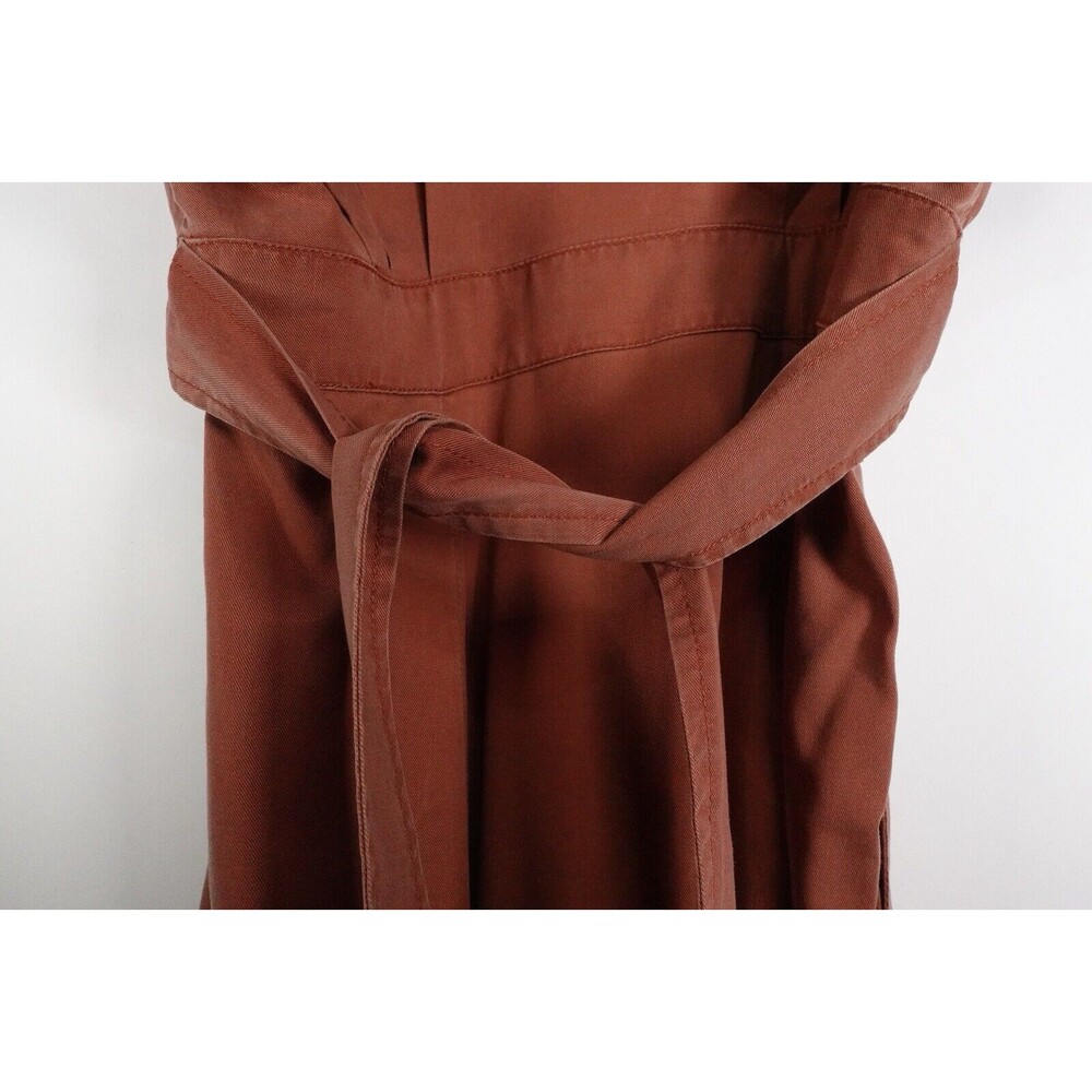 New Quince Vintage Wash Tencel Button Front Dress Terracotta Small 1001 - Picture 7 of 10